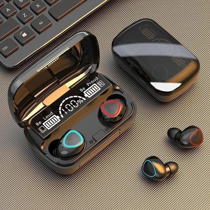 M1O TWS WIRELESS BLUETOOTH EARBUDS WITH POWERBANK | HIGH QUALITY SOUND & BASS | 7DAYS BATTERY