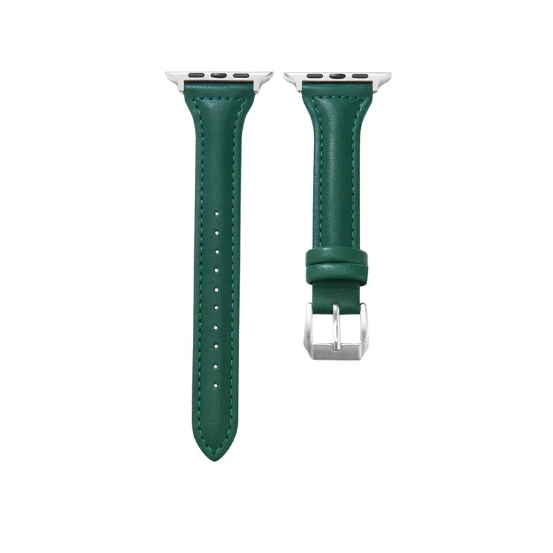 Slim leather strap for Apple Watch band 49mm series 7 8 9 41mm/45mm 38mm/42mm Wrist bracelet iWatch SE 6 5 4 3 40mm/44mm ultra-2